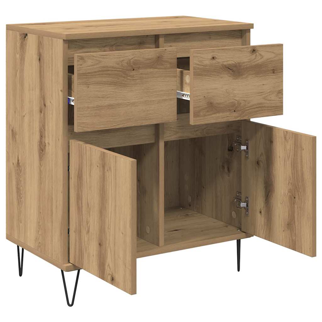 Dressoir Artisan Eiken 60 x 35 x 70 cm Gemonteerd hout en ijzer is nu te koop bij PeponiXL, paradijselijk wonen!
