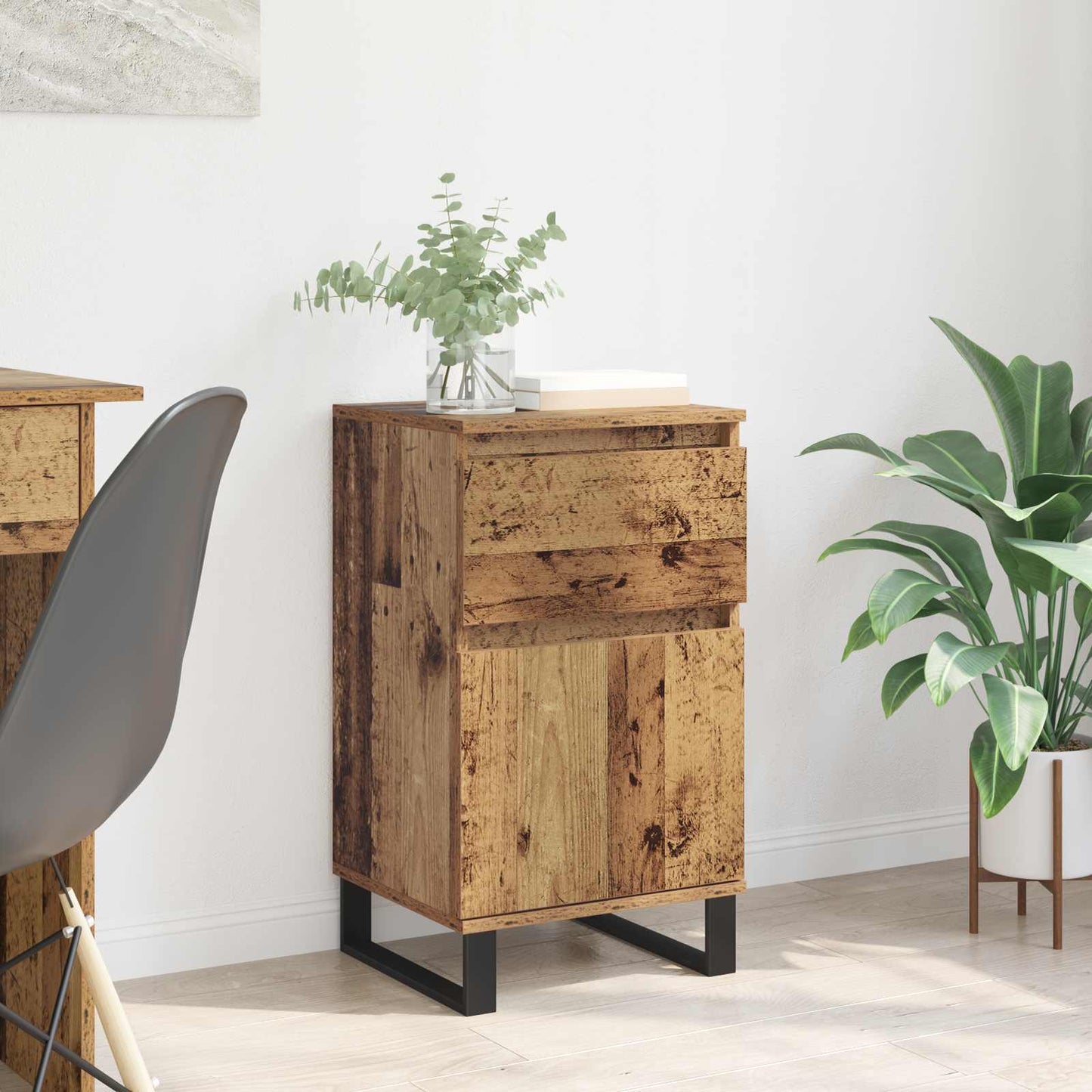 Dressoir met lade Oud hout 35 x 40 x 70 cm Bewerkt hout is nu te koop bij PeponiXL, paradijselijk wonen!