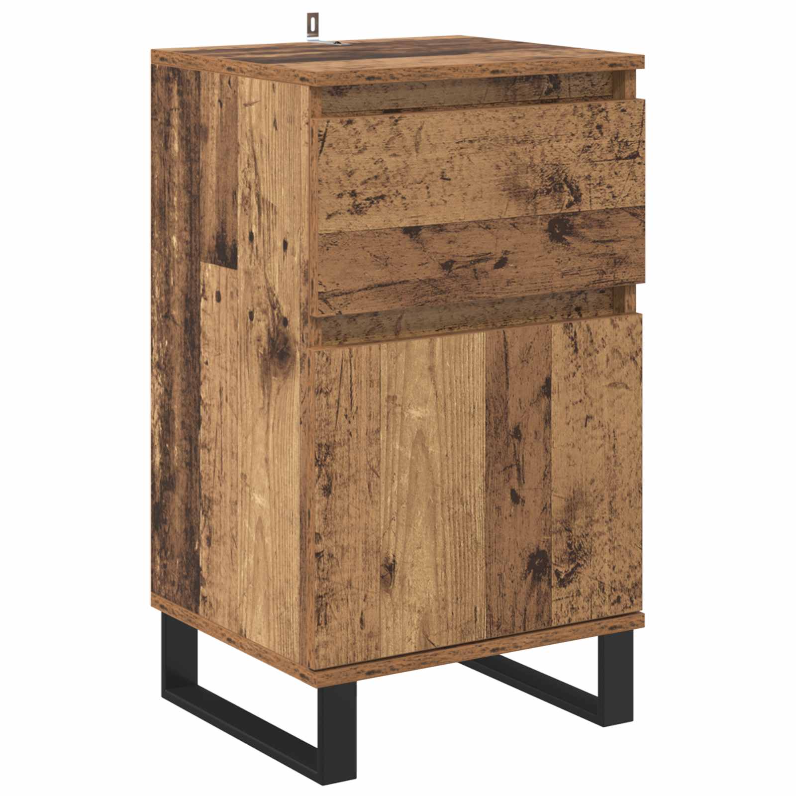 Dressoir met lade Oud hout 35 x 40 x 70 cm Bewerkt hout is nu te koop bij PeponiXL, paradijselijk wonen!