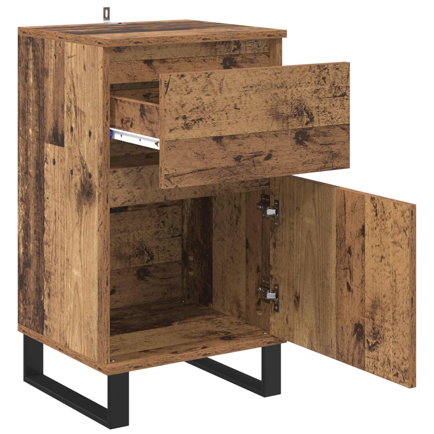 Dressoir met lade Oud hout 35 x 40 x 70 cm Bewerkt hout is nu te koop bij PeponiXL, paradijselijk wonen!