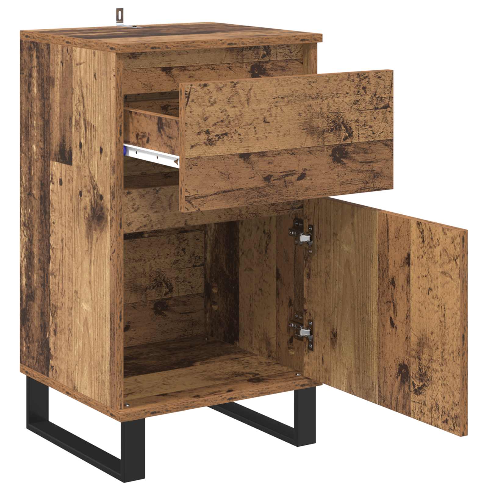 Dressoir met lade Oud hout 35 x 40 x 70 cm Bewerkt hout is nu te koop bij PeponiXL, paradijselijk wonen!