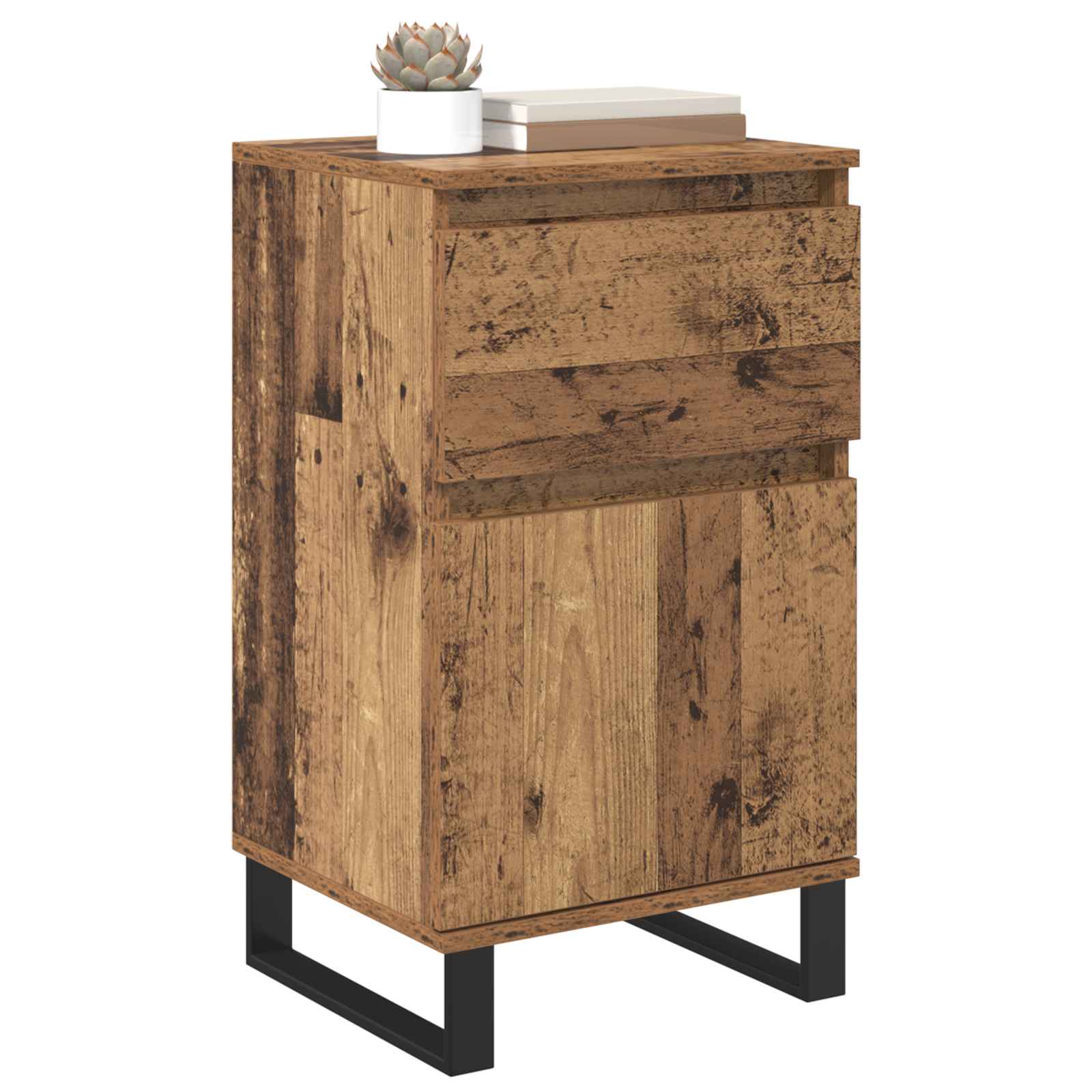 Dressoir met lade Oud hout 35 x 40 x 70 cm Bewerkt hout is nu te koop bij PeponiXL, paradijselijk wonen!