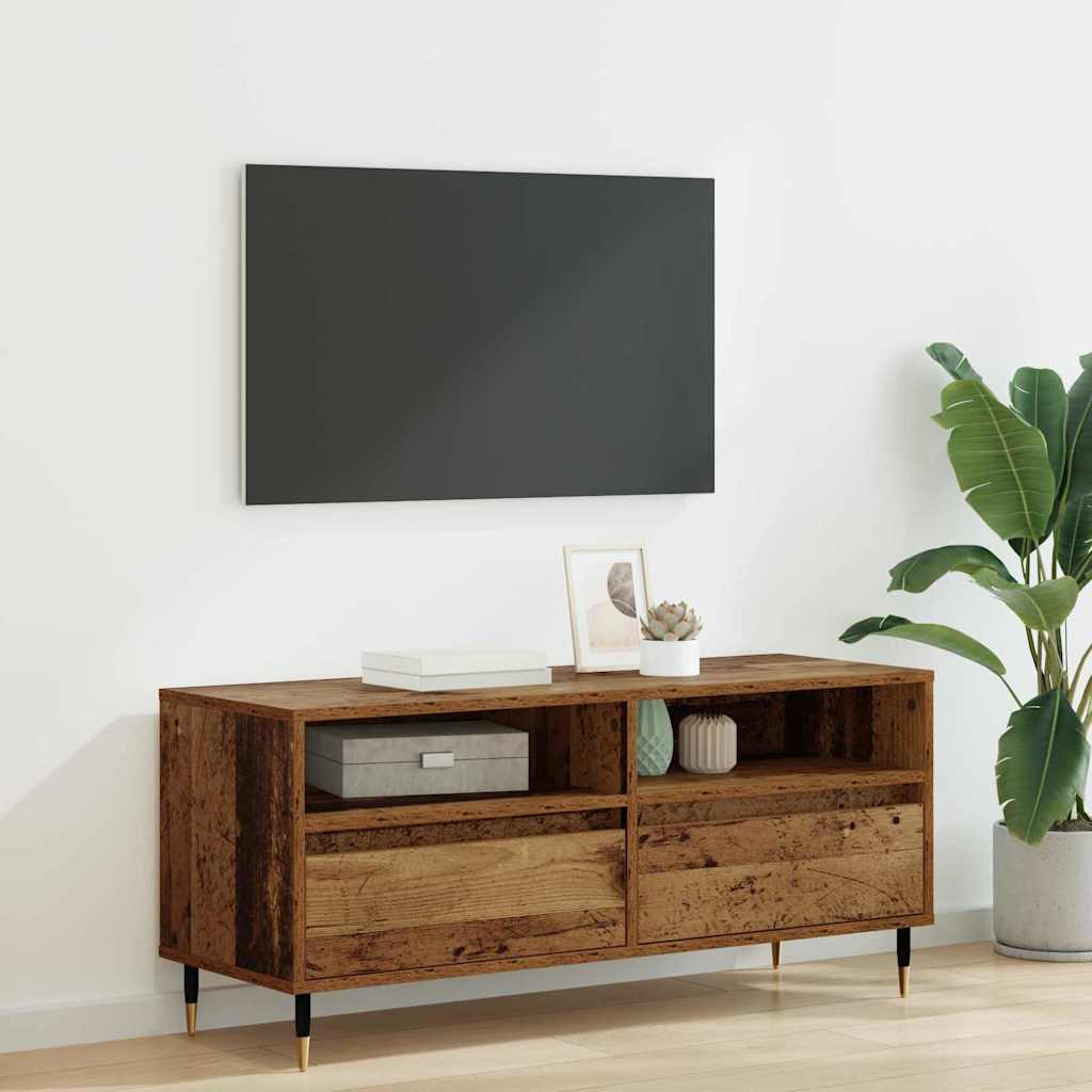 TV-kast Oud Hout 100 x 34,5 x 44,5 cm Gemonteerd hout en ijzer is nu te koop bij PeponiXL, paradijselijk wonen!