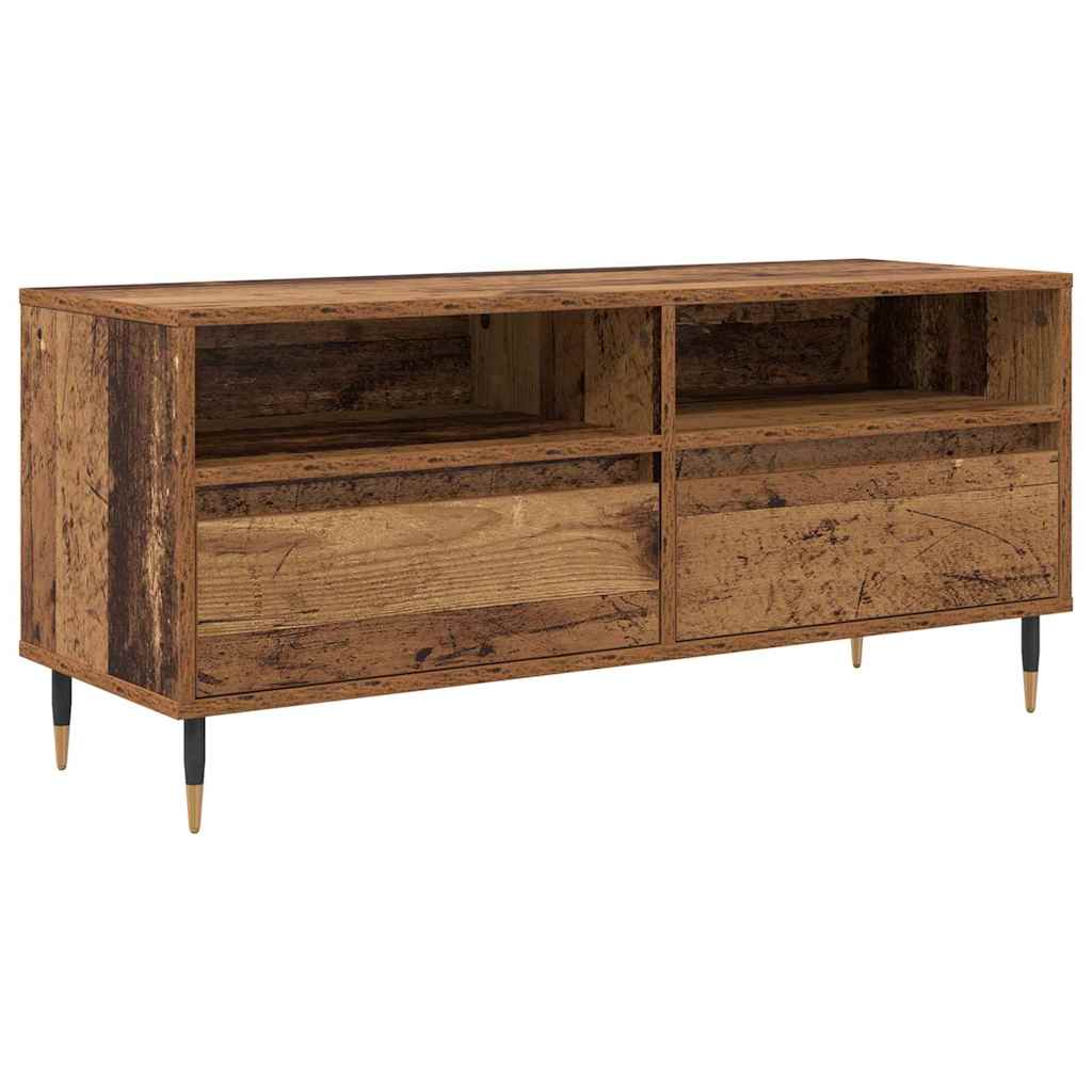 TV-kast Oud Hout 100 x 34,5 x 44,5 cm Gemonteerd hout en ijzer is nu te koop bij PeponiXL, paradijselijk wonen!