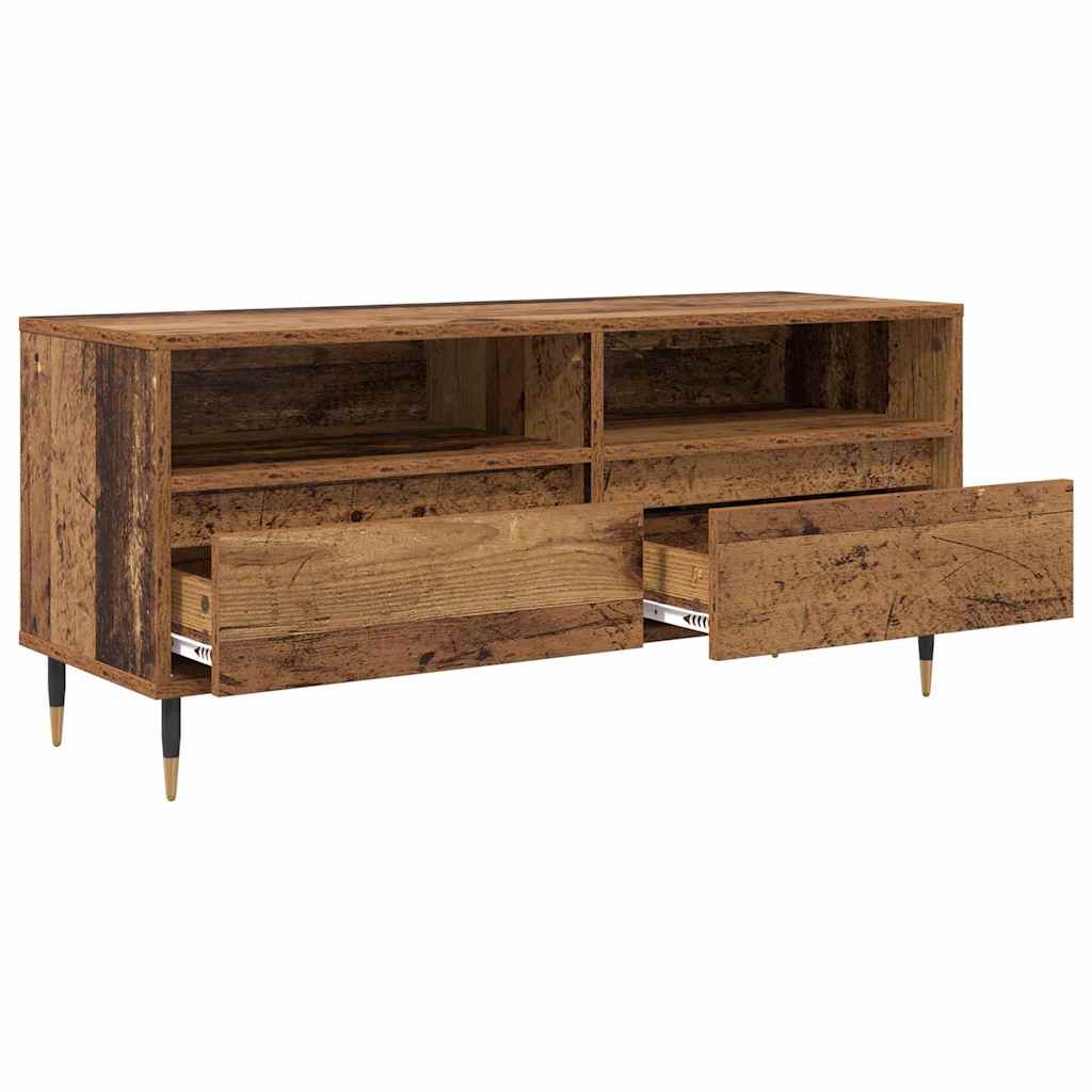 TV-kast Oud Hout 100 x 34,5 x 44,5 cm Gemonteerd hout en ijzer is nu te koop bij PeponiXL, paradijselijk wonen!