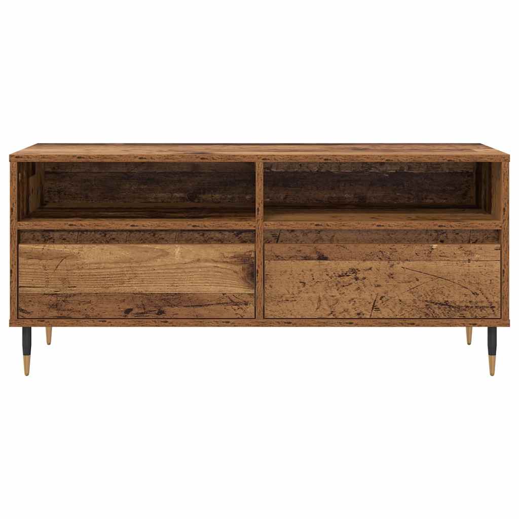 TV-kast Oud Hout 100 x 34,5 x 44,5 cm Gemonteerd hout en ijzer is nu te koop bij PeponiXL, paradijselijk wonen!