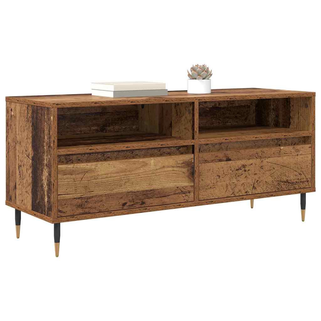 TV-kast Oud Hout 100 x 34,5 x 44,5 cm Gemonteerd hout en ijzer is nu te koop bij PeponiXL, paradijselijk wonen!