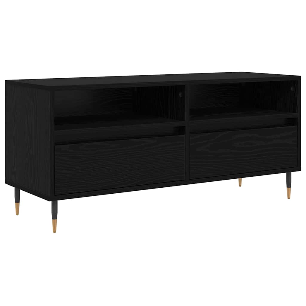 TV-kast met lade Zwart Eiken 100 x 34,5 x 44,5 cm is nu te koop bij PeponiXL, paradijselijk wonen!