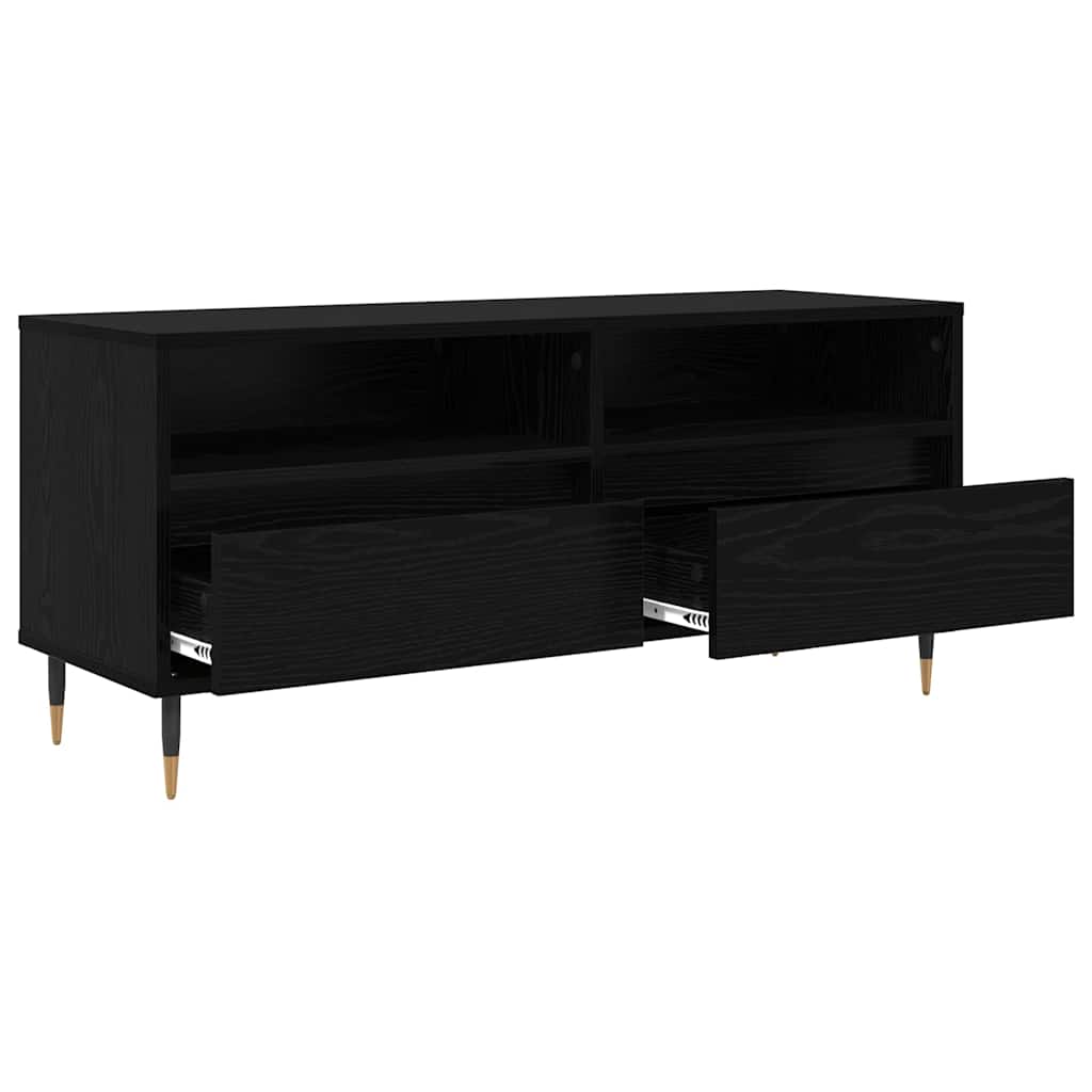 TV-kast met lade Zwart Eiken 100 x 34,5 x 44,5 cm is nu te koop bij PeponiXL, paradijselijk wonen!