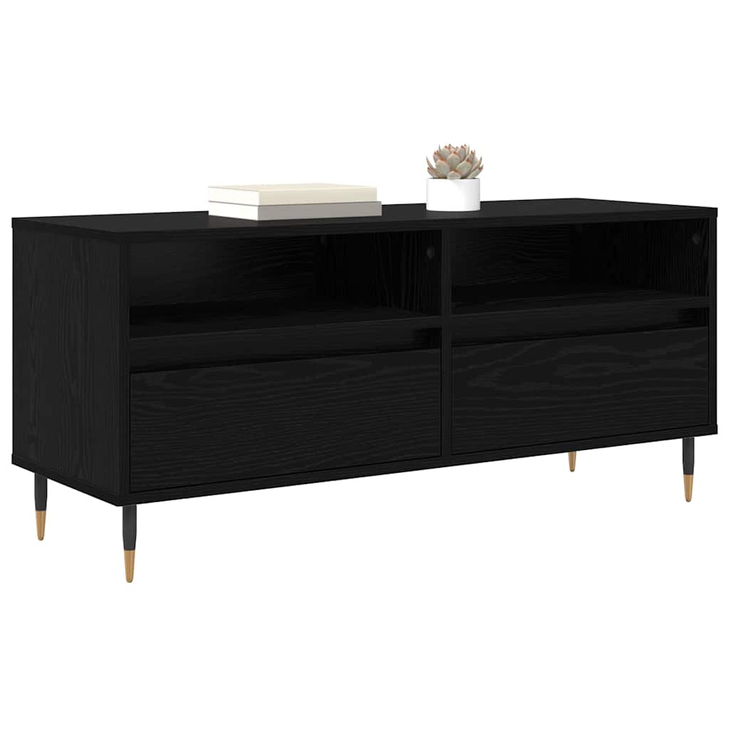 TV-kast met lade Zwart Eiken 100 x 34,5 x 44,5 cm is nu te koop bij PeponiXL, paradijselijk wonen!