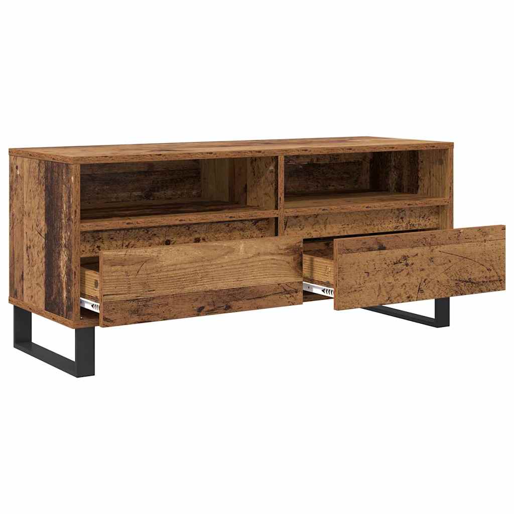 TV-kast Oud Hout 100 x 34,5 x 44,5 cm Gemonteerd hout en ijzer is nu te koop bij PeponiXL, paradijselijk wonen!