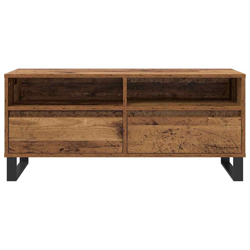 TV-kast Oud Hout 100 x 34,5 x 44,5 cm Gemonteerd hout en ijzer is nu te koop bij PeponiXL, paradijselijk wonen!