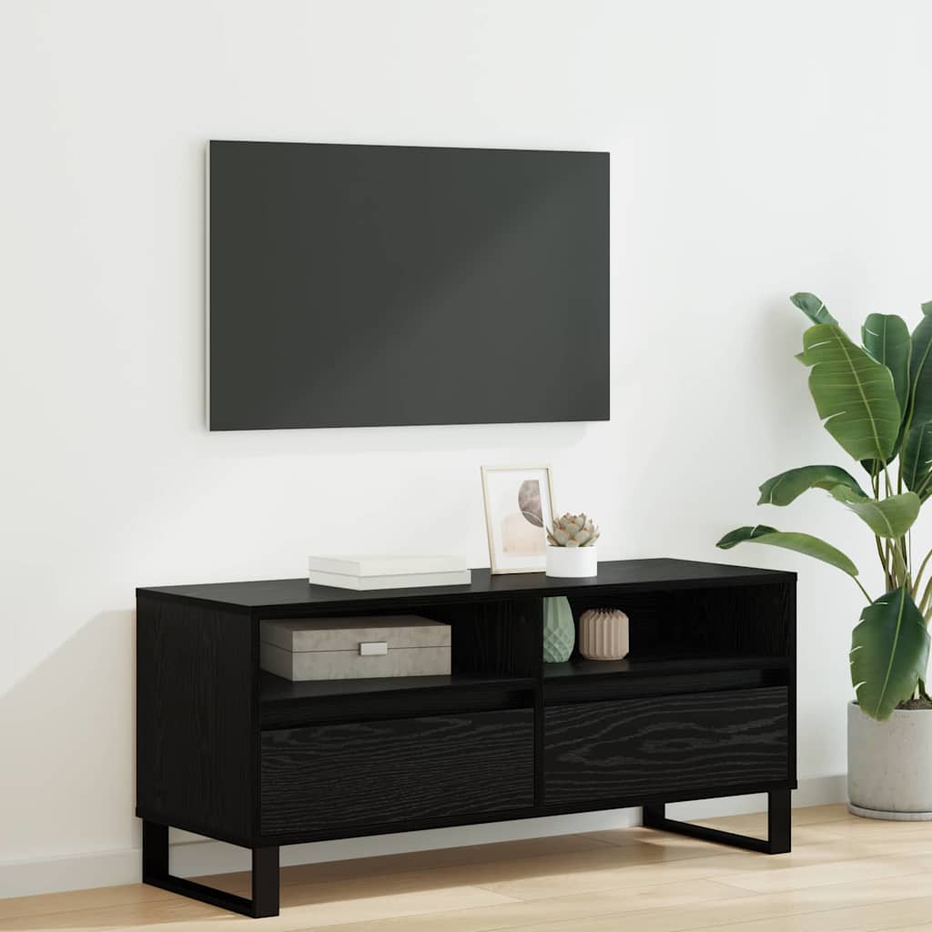 TV-kast met lade Zwart Eiken 100 x 34,5 x 44,5 cm is nu te koop bij PeponiXL, paradijselijk wonen!
