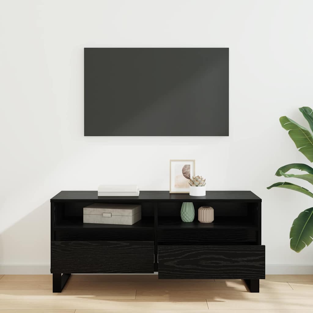 TV-kast met lade Zwart Eiken 100 x 34,5 x 44,5 cm is nu te koop bij PeponiXL, paradijselijk wonen!