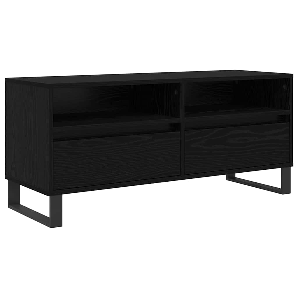 TV-kast met lade Zwart Eiken 100 x 34,5 x 44,5 cm is nu te koop bij PeponiXL, paradijselijk wonen!