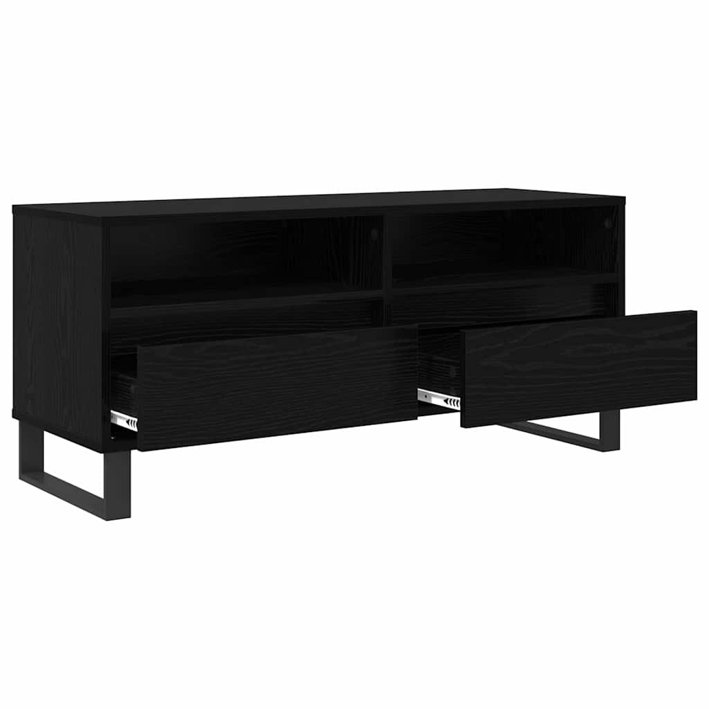 TV-kast met lade Zwart Eiken 100 x 34,5 x 44,5 cm is nu te koop bij PeponiXL, paradijselijk wonen!