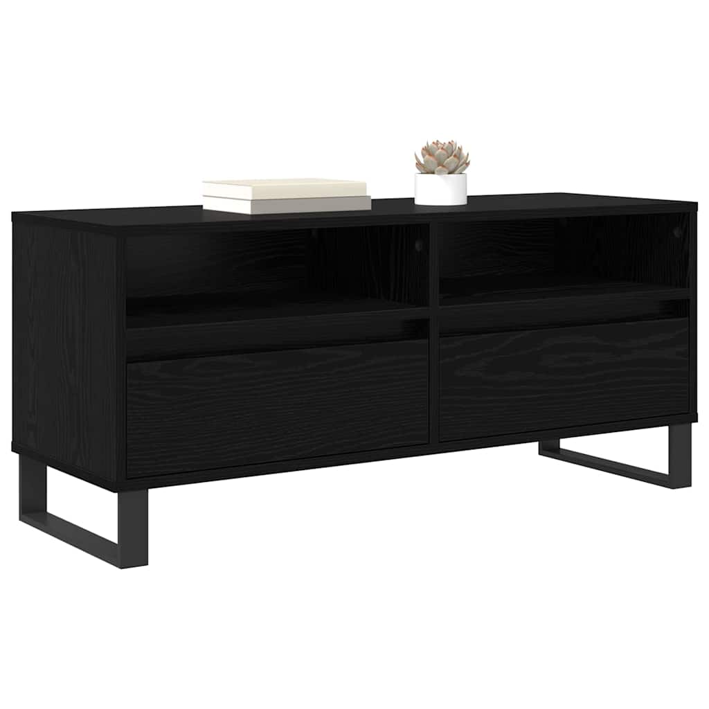 TV-kast met lade Zwart Eiken 100 x 34,5 x 44,5 cm is nu te koop bij PeponiXL, paradijselijk wonen!