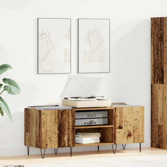 Platenkast Oud Hout 121 x 38 x 48 cm Gemonteerd hout en ijzer is nu te koop bij PeponiXL, paradijselijk wonen!