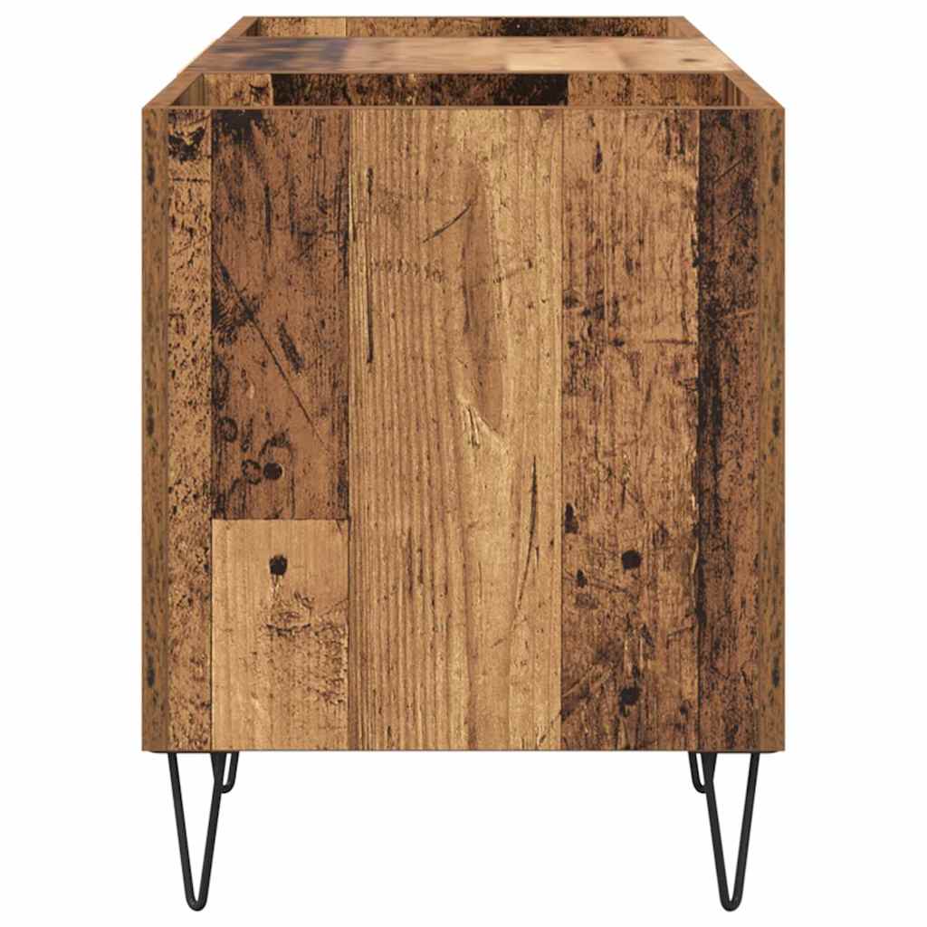 Platenkast Oud Hout 121 x 38 x 48 cm Gemonteerd hout en ijzer is nu te koop bij PeponiXL, paradijselijk wonen!