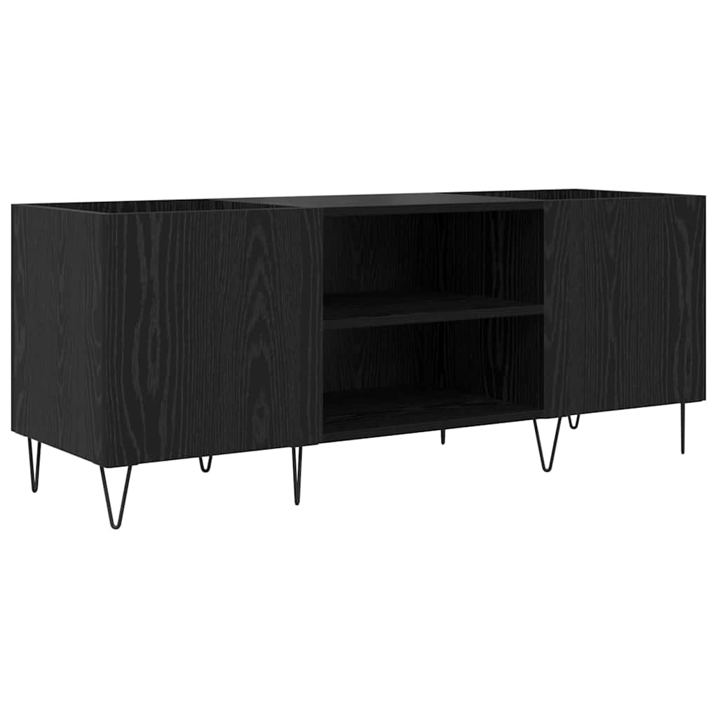 Platenkast met plank met opslag Zwart Eiken 121 x 38 x 48 cm is nu te koop bij PeponiXL, paradijselijk wonen!