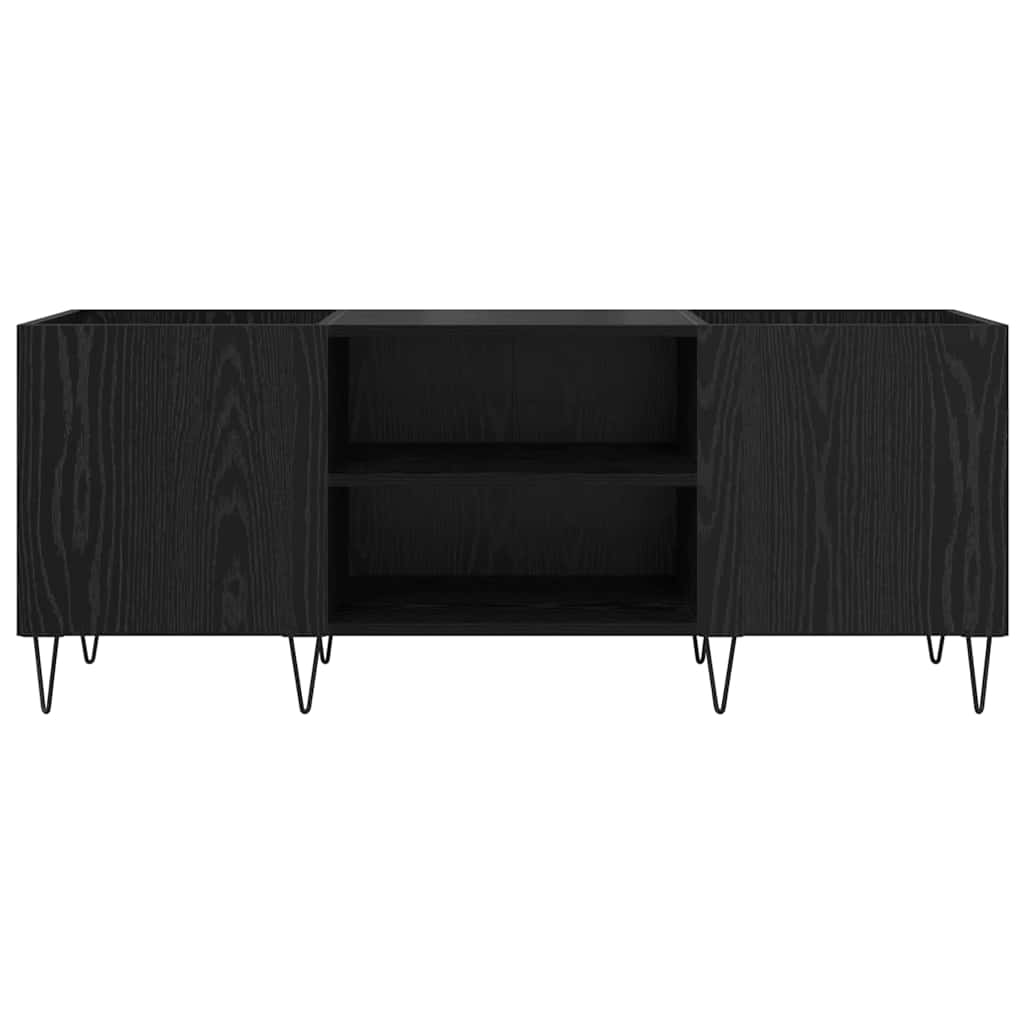 Platenkast met plank met opslag Zwart Eiken 121 x 38 x 48 cm is nu te koop bij PeponiXL, paradijselijk wonen!