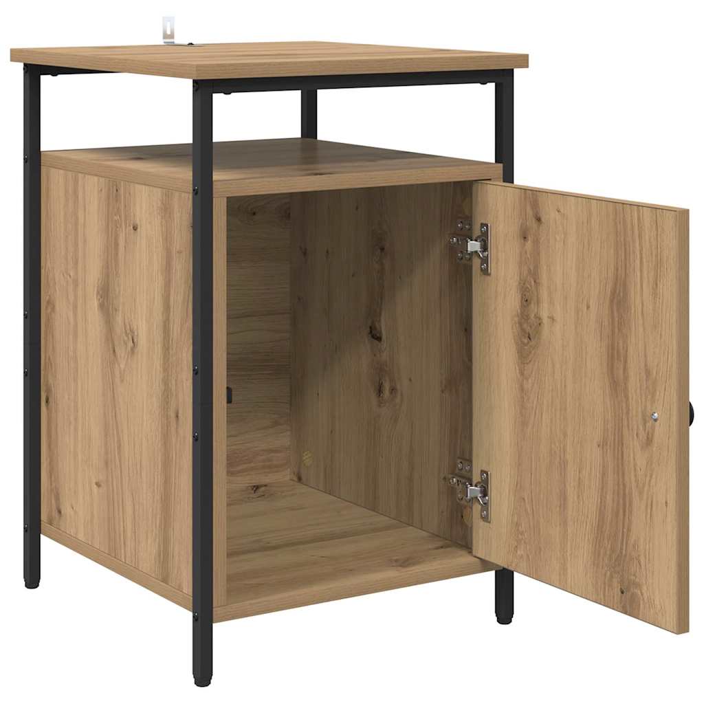 Nachtkastje 2 pcs Artisan Eiken 40 x 42 x 60cm Bewerkt hout is nu te koop bij PeponiXL, paradijselijk wonen!