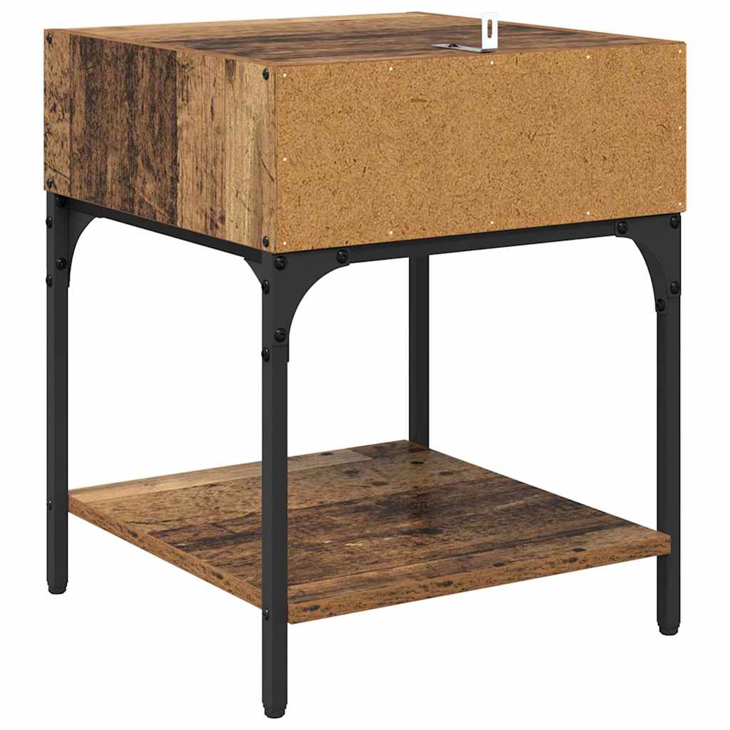 Nachtkastje 2 pcs Oudhout 40 x 40 x 50 cm Bewerkt hout is nu te koop bij PeponiXL, paradijselijk wonen!