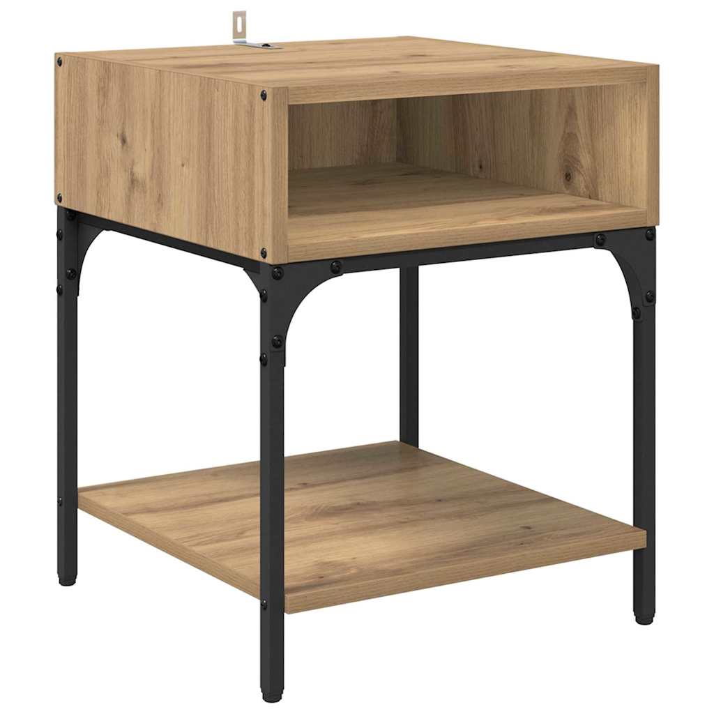 Nachtkastje 2 pcs Artisan Eiken 40 x 40 x 50 cm Bewerkt hout is nu te koop bij PeponiXL, paradijselijk wonen!