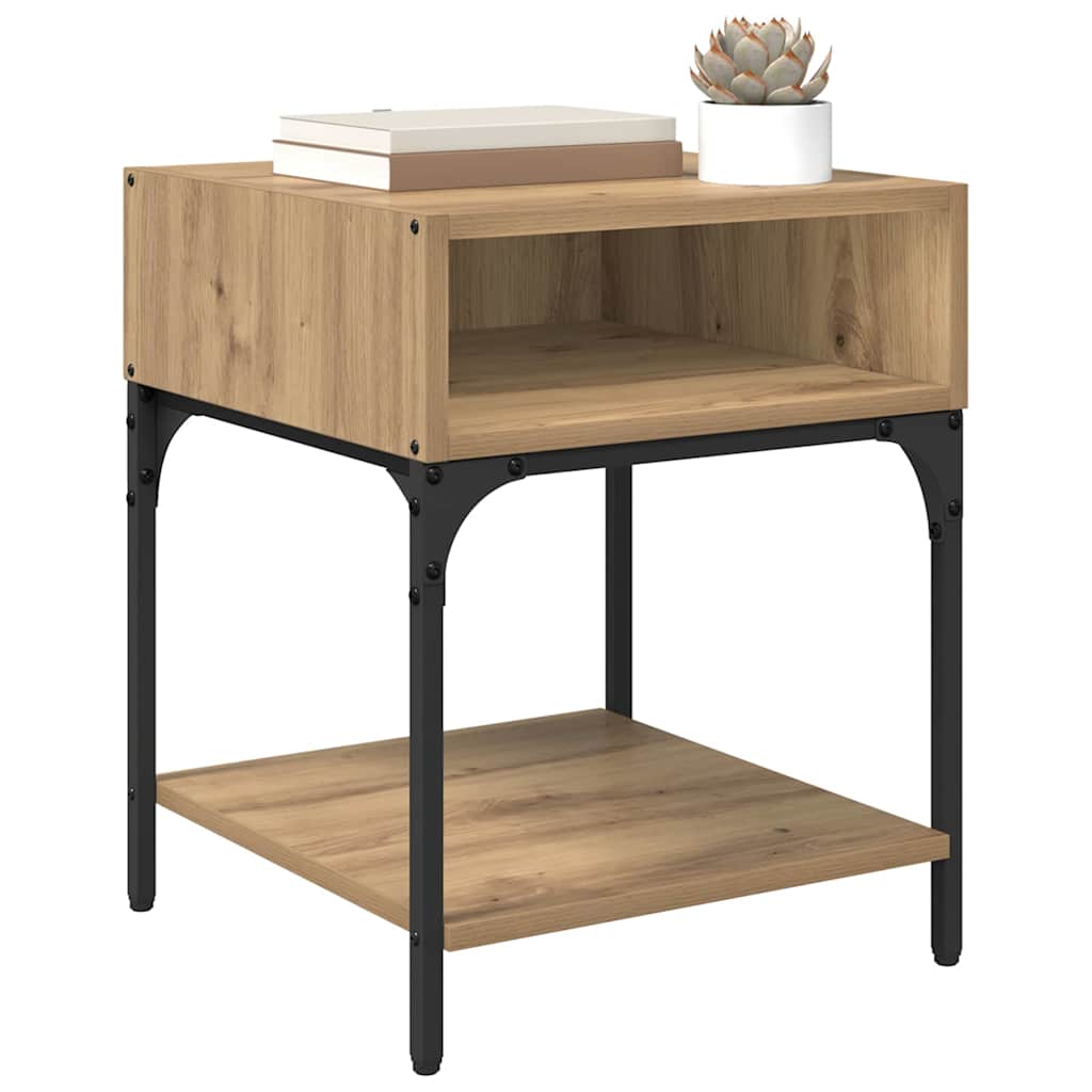 Nachtkastje 2 pcs Artisan Eiken 40 x 40 x 50 cm Bewerkt hout is nu te koop bij PeponiXL, paradijselijk wonen!