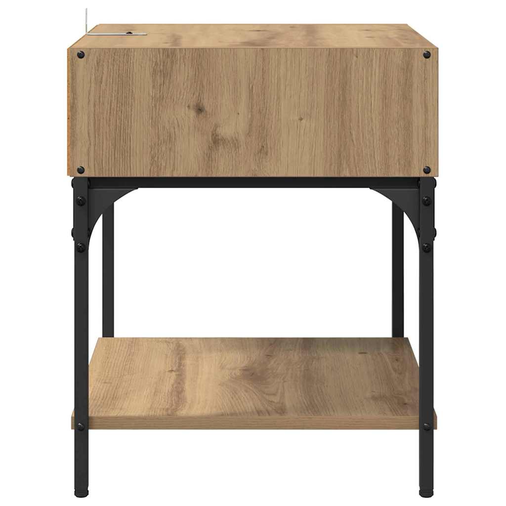 Nachtkastje 2 pcs Artisan Eiken 40 x 40 x 50 cm Bewerkt hout is nu te koop bij PeponiXL, paradijselijk wonen!