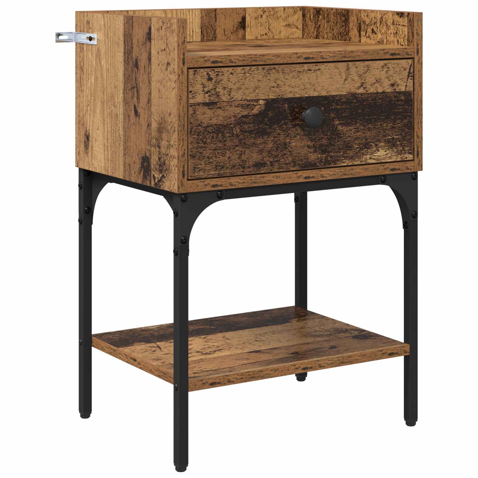 Nachtkastje met lade Oudhout 40 x 29 x 60 cm Bewerkt hout is nu te koop bij PeponiXL, paradijselijk wonen!