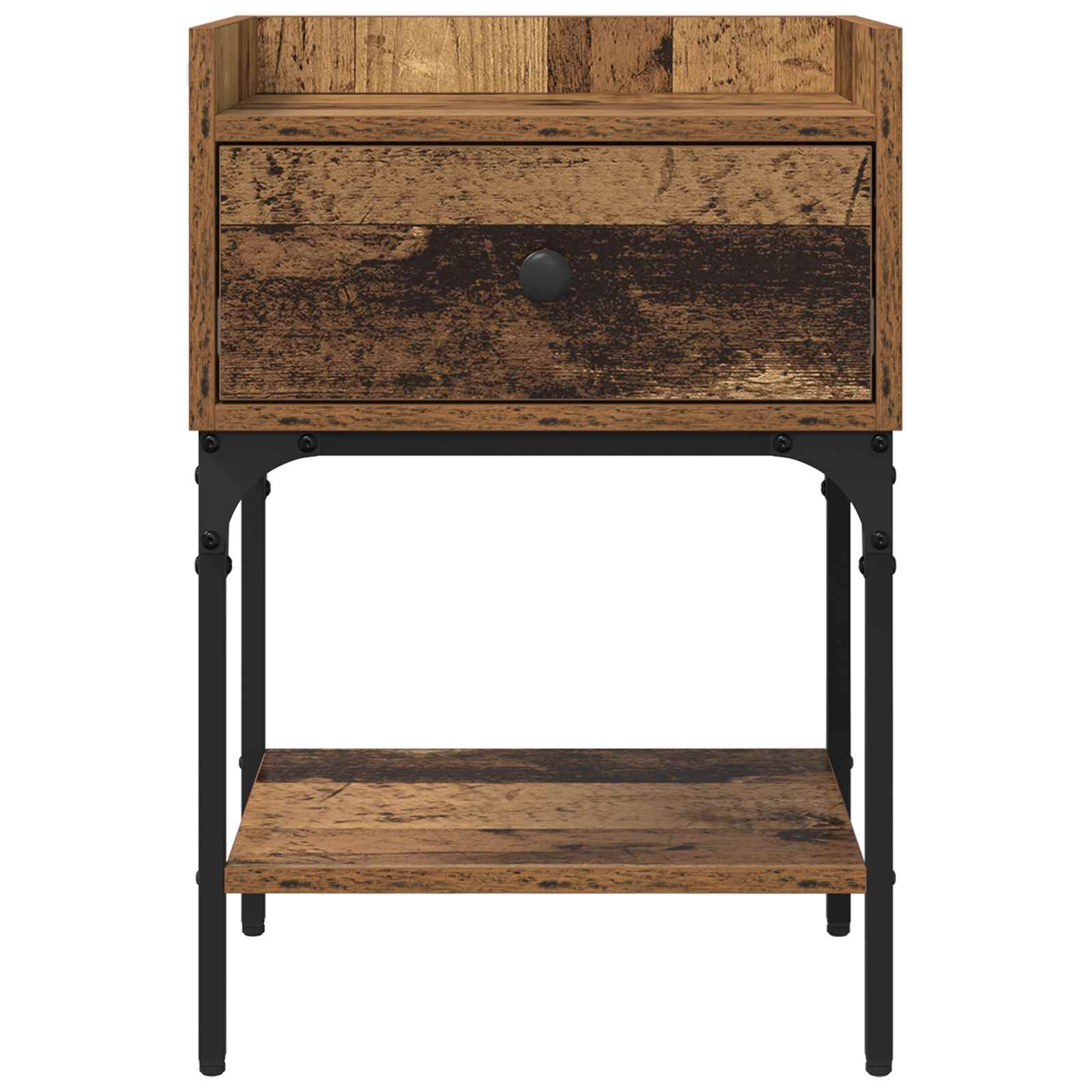 Nachtkastje met lade Oudhout 40 x 29 x 60 cm Bewerkt hout is nu te koop bij PeponiXL, paradijselijk wonen!