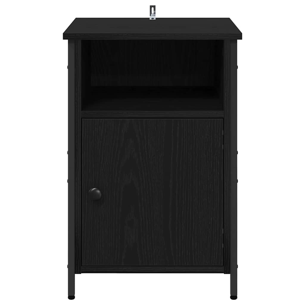 Nachtkastje 2 pcs Zwart Eiken 40 x 42 x 60 cm Bewerkt hout is nu te koop bij PeponiXL, paradijselijk wonen!