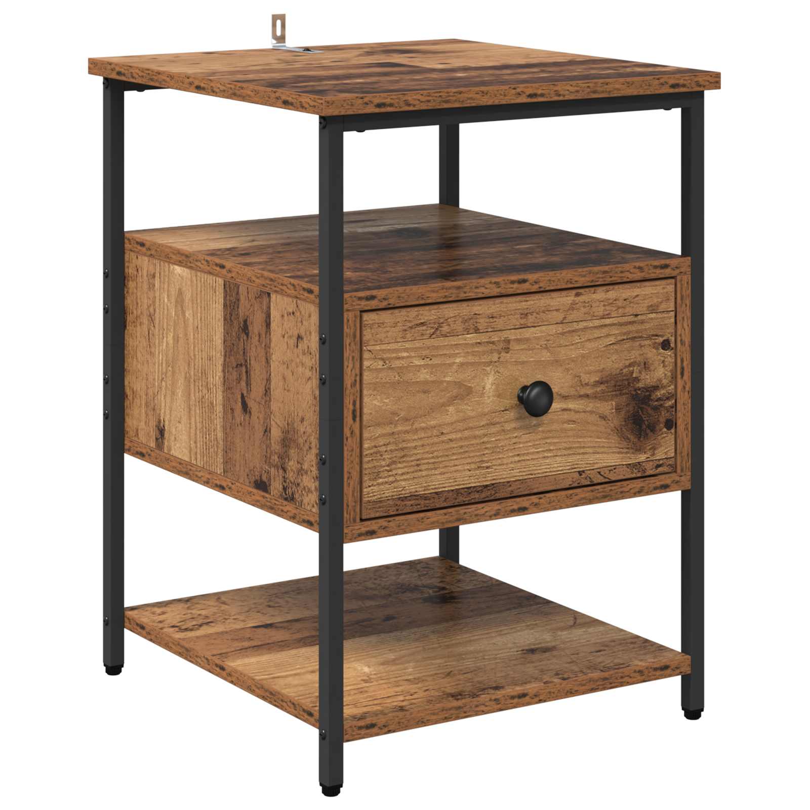 Nachtkastje met lade 2 pcs Oudhout 40 x 42 x 56 cm Bewerkt hout is nu te koop bij PeponiXL, paradijselijk wonen!