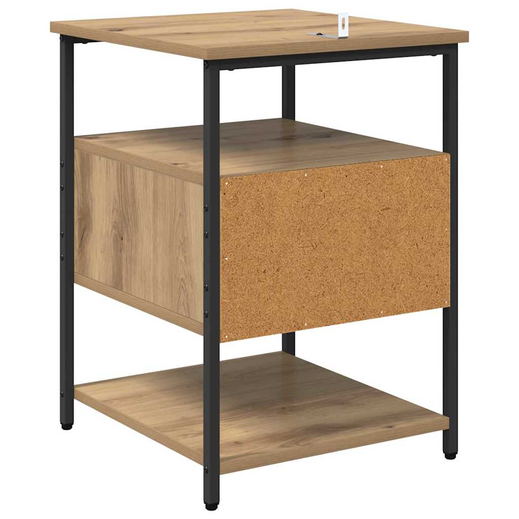 Nachtkastje met lade Artisan Eiken 40 x 42 x 56 cm Bewerkt hout is nu te koop bij PeponiXL, paradijselijk wonen!