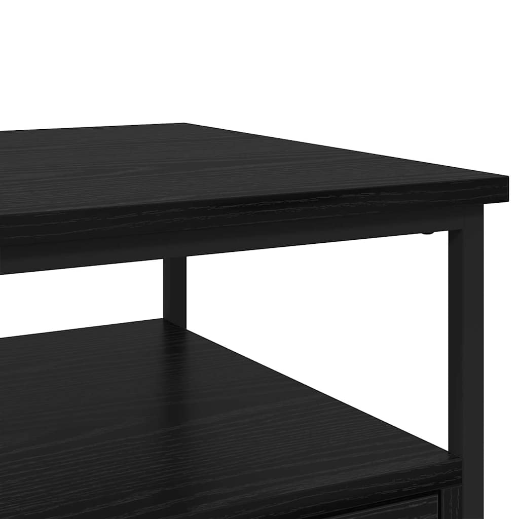 Nachtkastje 2 pcs Zwart Eiken 40 x 42 x 56 cm Bewerkt hout is nu te koop bij PeponiXL, paradijselijk wonen!