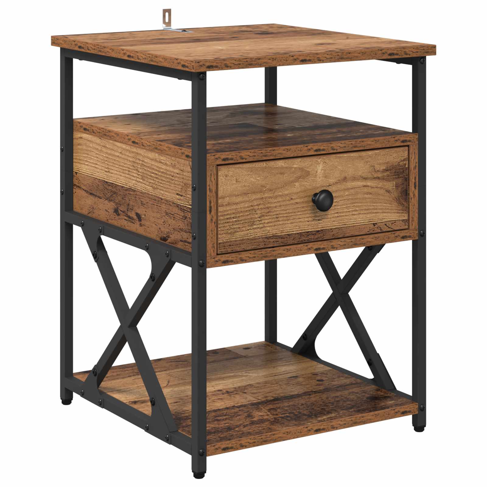 Nachtkastje met lade 2 pcs Oudhout 40 x 42 x 55 cm Bewerkt hout is nu te koop bij PeponiXL, paradijselijk wonen!