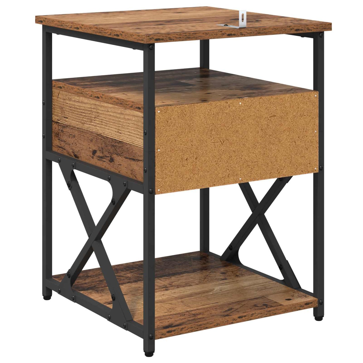 Nachtkastje met lade 2 pcs Oudhout 40 x 42 x 55 cm Bewerkt hout is nu te koop bij PeponiXL, paradijselijk wonen!
