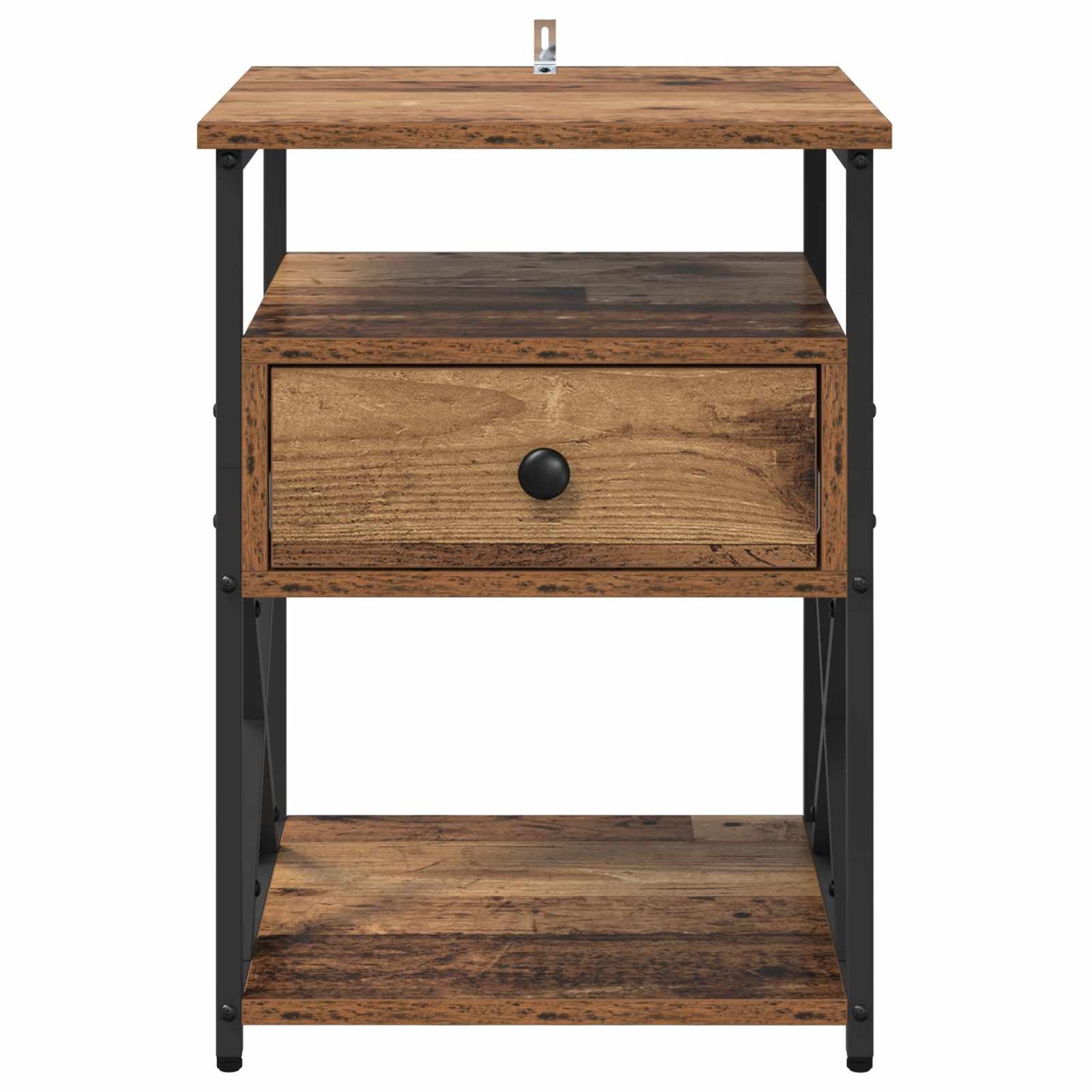 Nachtkastje met lade 2 pcs Oudhout 40 x 42 x 55 cm Bewerkt hout is nu te koop bij PeponiXL, paradijselijk wonen!
