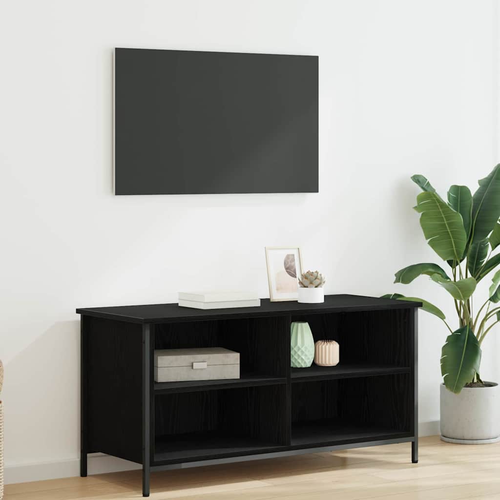 TV-kast Zwart Eiken 100 x 40 x 50 cm Bewerkt hout is nu te koop bij PeponiXL, paradijselijk wonen!