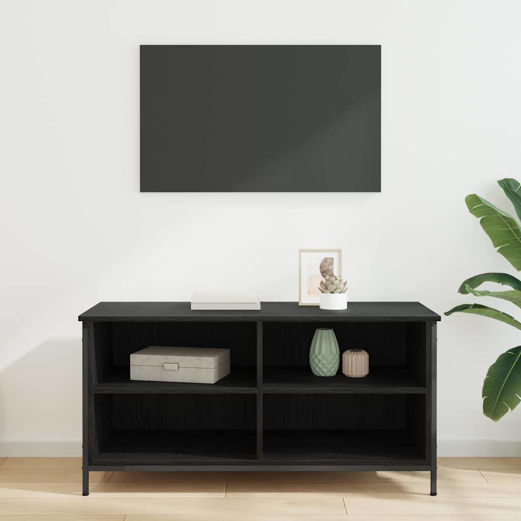TV-kast Zwart Eiken 100 x 40 x 50 cm Bewerkt hout is nu te koop bij PeponiXL, paradijselijk wonen!