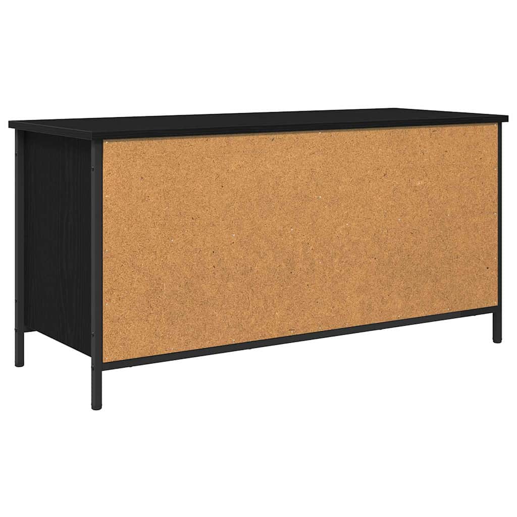 TV-kast Zwart Eiken 100 x 40 x 50 cm Bewerkt hout is nu te koop bij PeponiXL, paradijselijk wonen!