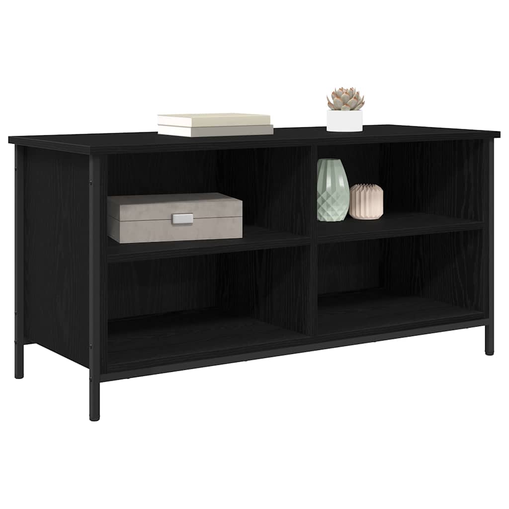 TV-kast Zwart Eiken 100 x 40 x 50 cm Bewerkt hout is nu te koop bij PeponiXL, paradijselijk wonen!
