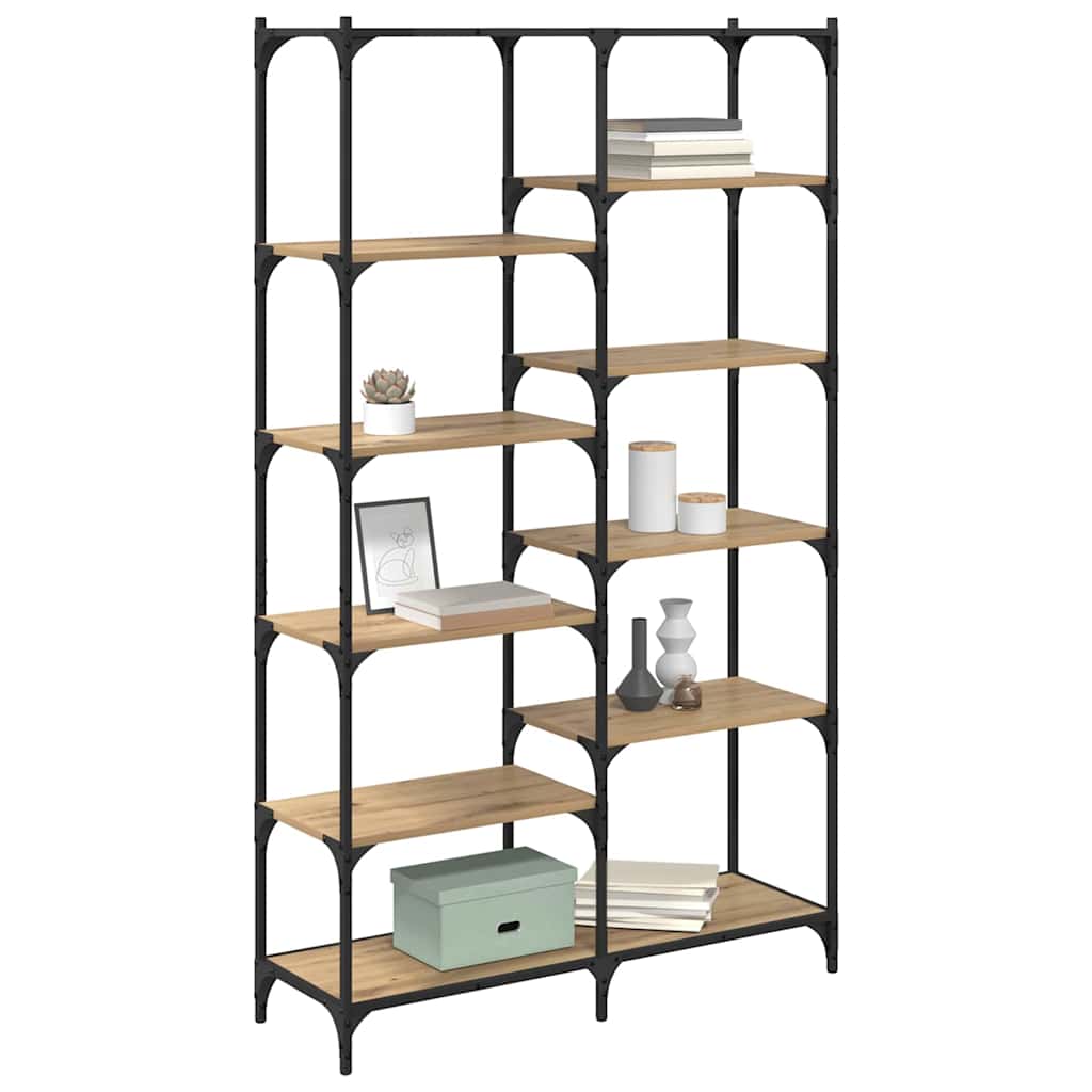 Boekenkast artisanaal eikenkleurig 100 x 32 x 170 cm is nu te koop bij PeponiXL, paradijselijk wonen!