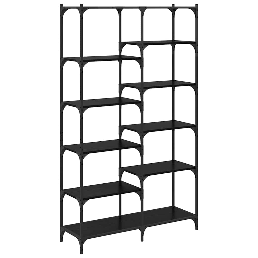 Boekenkast Zwart eiken 100 x 32 x 170 cm Bewerkt hout is nu te koop bij PeponiXL, paradijselijk wonen!