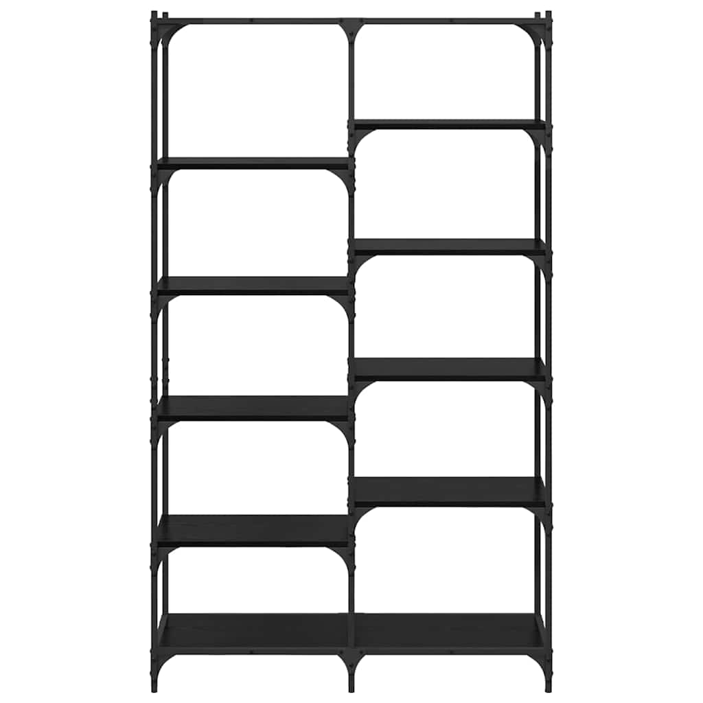 Boekenkast Zwart eiken 100 x 32 x 170 cm Bewerkt hout is nu te koop bij PeponiXL, paradijselijk wonen!