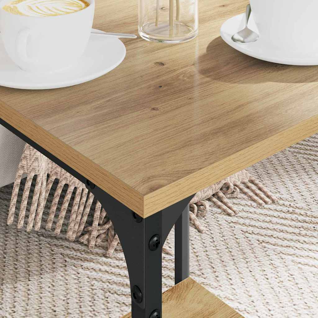 Salontafel Artisan Eiken 40 x 40 x 55 cm Bewerkt hout is nu te koop bij PeponiXL, paradijselijk wonen!