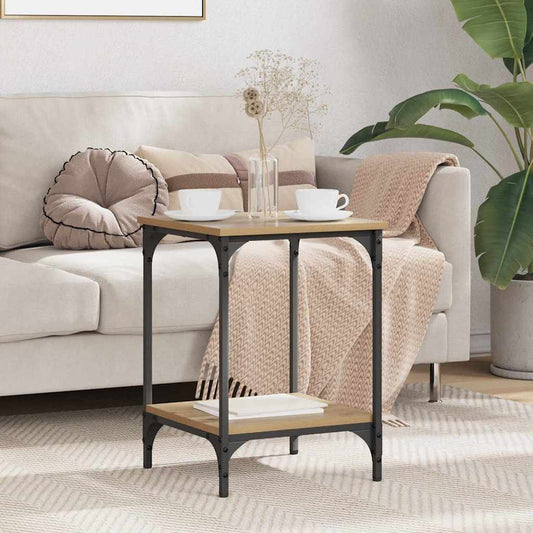 Salontafel Artisan Eiken 40 x 40 x 55 cm Bewerkt hout is nu te koop bij PeponiXL, paradijselijk wonen!