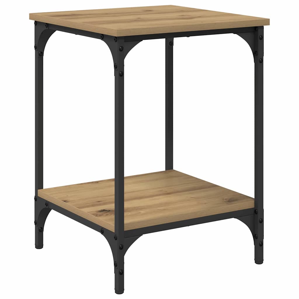 Salontafel Artisan Eiken 40 x 40 x 55 cm Bewerkt hout is nu te koop bij PeponiXL, paradijselijk wonen!