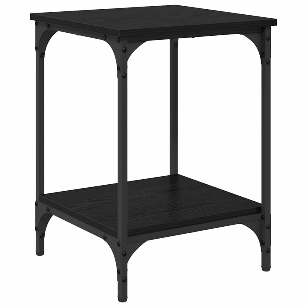 Salontafel Zwart Eiken 40 x 40 x 55 cm Bewerkt hout is nu te koop bij PeponiXL, paradijselijk wonen!